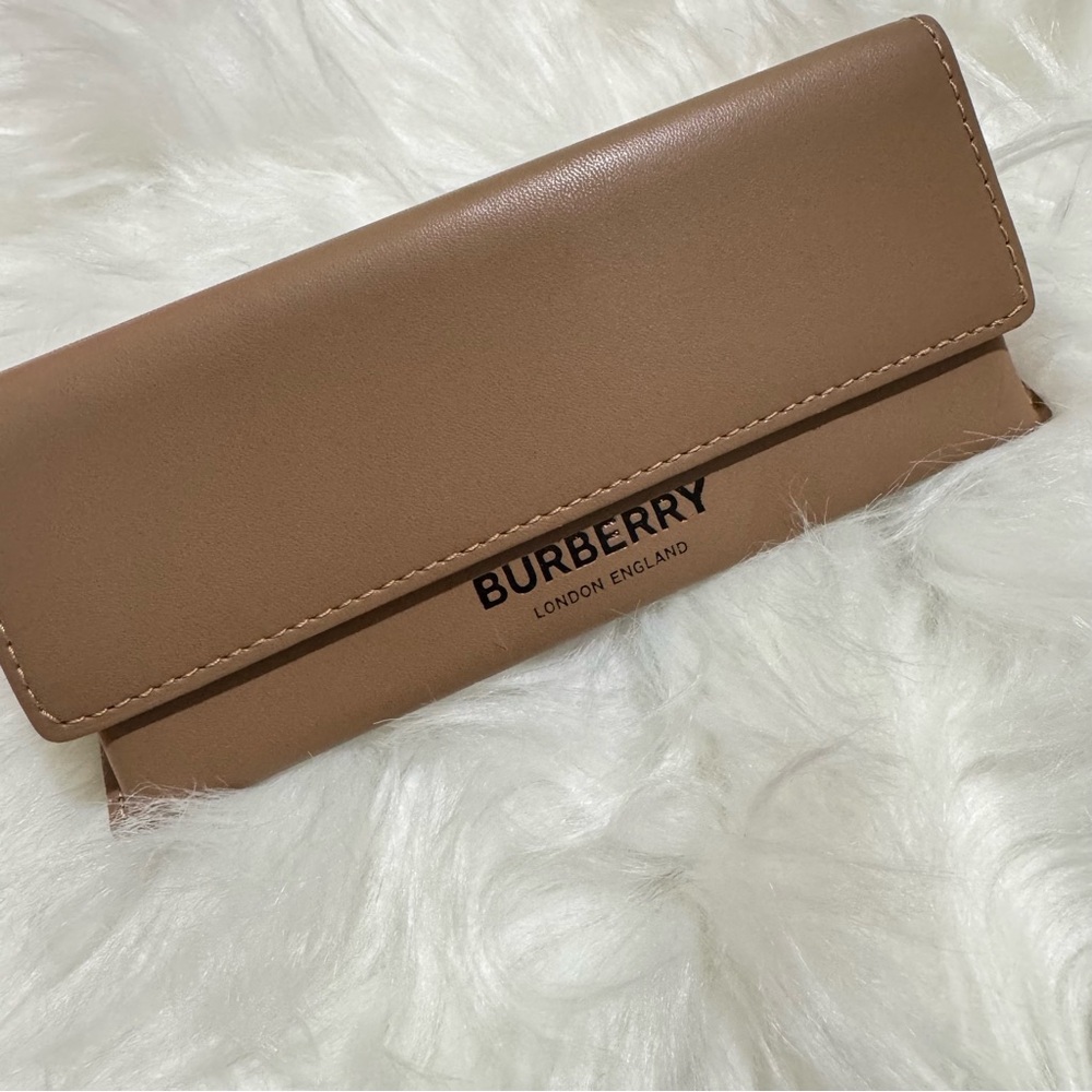 Burberry Camel Brown Soft Leather Eyeglasses Sunglass Case